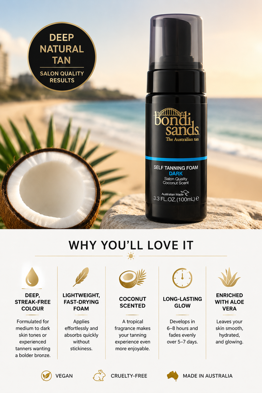 Bondi Sands Dark Self-Tanning Foam | Lightweight, Buildable Formula Gives a Deep Bronzed Glow for a Flawless Finish