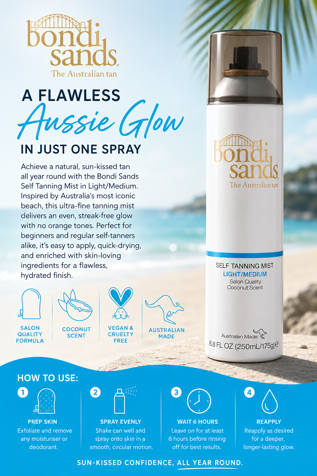 Bondi Sands Self Tanning Mist – Light/Medium 250ml