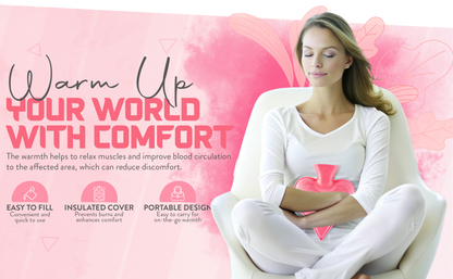 Generise 1L Heart-Shaped Hot Water Bottles with Plush Cover – Perfect Gift for Mum