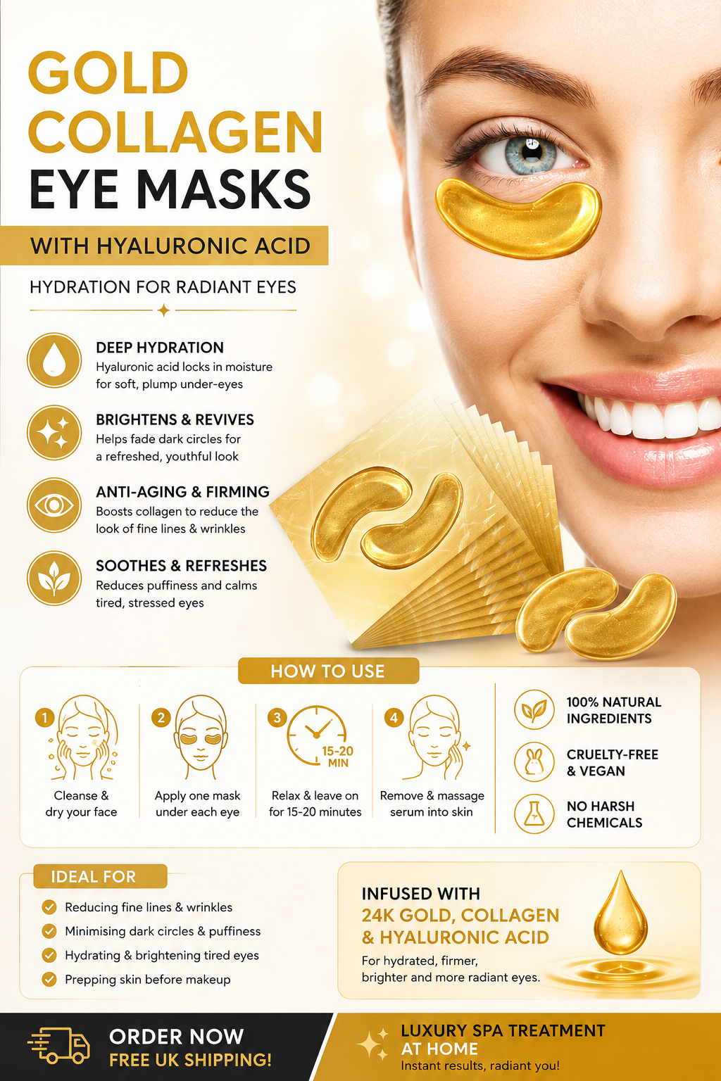Gold Collagen Eye Masks