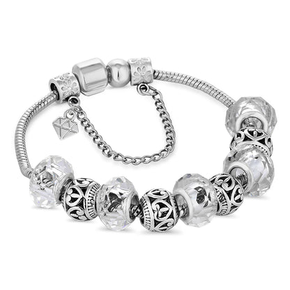 Diamond Style London - Charm Bracelet with Clear Charms (Item code: Charmbra)