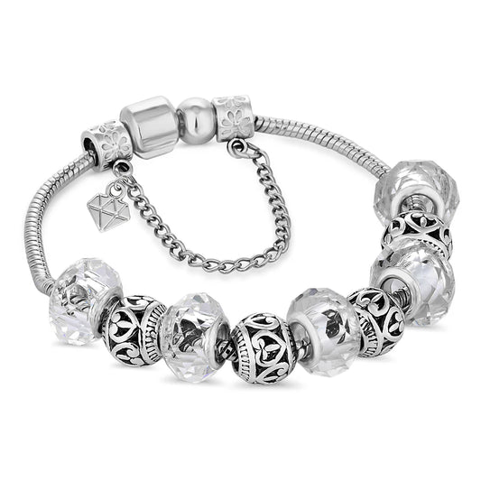 Diamond Style London - Charm Bracelet with Clear Charms (Item code: Charmbra)