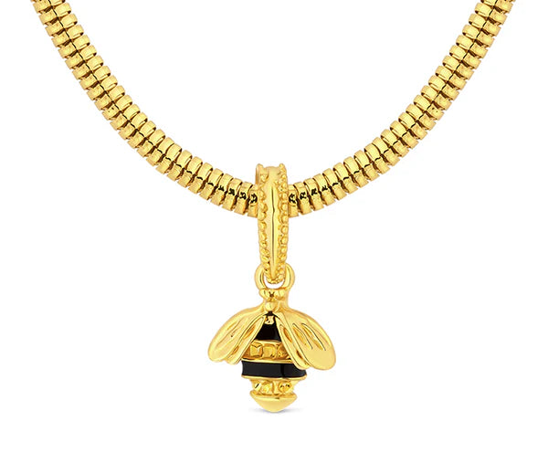 Diamond Style London - Charm Bracelet with bee in gold (Item code: Charmbrabeegold)