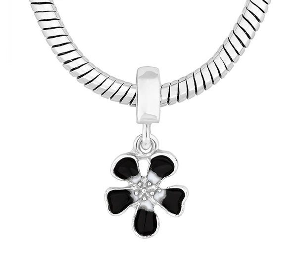 Diamond Style London - Charm Bracelet with Black Charms (Item code: Charmbrablack)