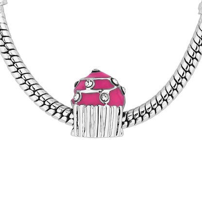 Diamond Style London - Charm Bracelet with Pink Charms (Item code: Charmbrapink)