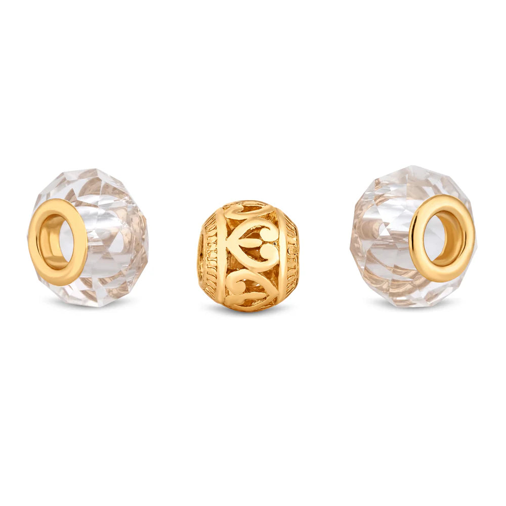 Diamond Style London - Charm Bracelet with Gold Charms (Item code: Charmbragold)