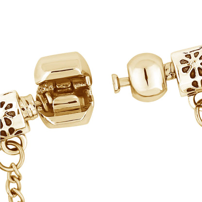 Diamond Style London - Charm Bracelet with Gold Charms (Item code: Charmbragold)
