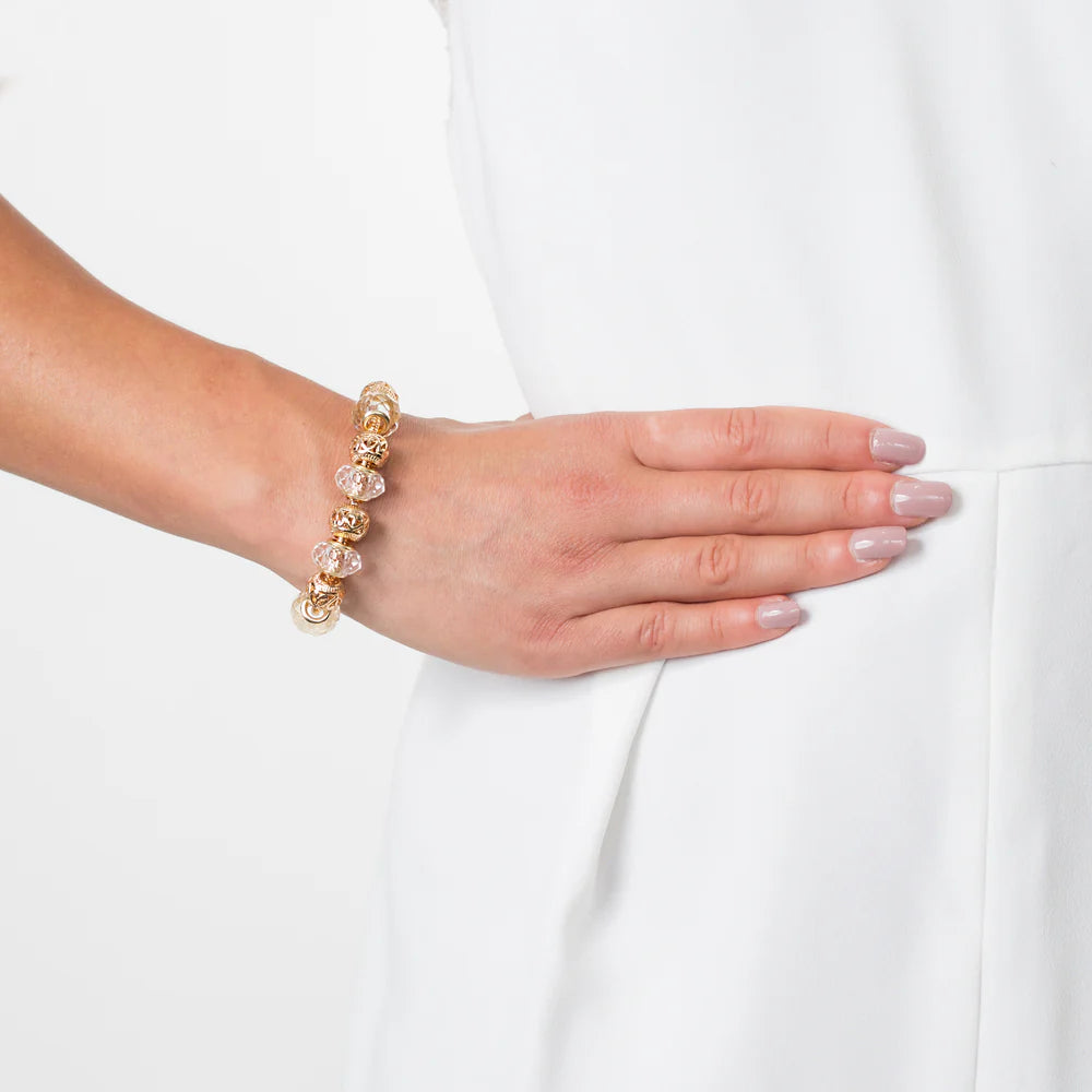 Diamond Style London - Charm Bracelet with Gold Charms (Item code: Charmbragold)