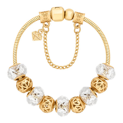 Diamond Style London - Charm Bracelet with Gold Charms (Item code: Charmbragold)