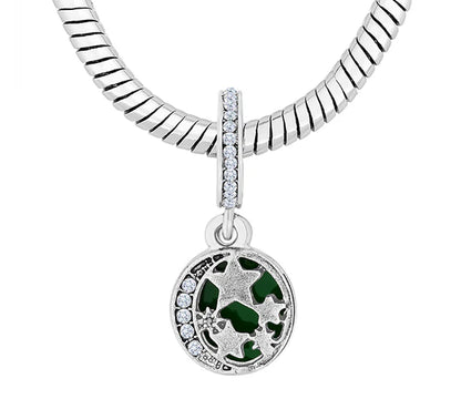 Diamond Style London - Charm Bracelet with Green Charms (Item code: Charmbragreen)