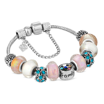 Diamond Style London - Charm Bracelet with Multi Coloured Charms (Item code: Charmbramulti)