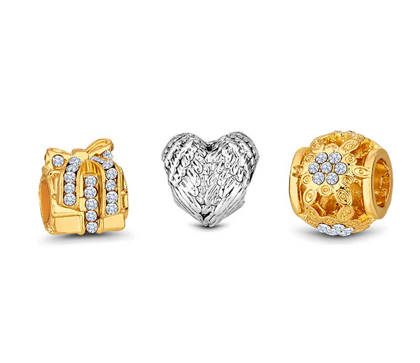 Diamond Style London - Charm Bracelet with Mixed Metal Charms (Item code: Charmbramxdmtl)