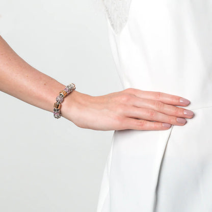 Diamond Style London - Charm Bracelet with Ochre Charms (Item code: Charmbraochre)