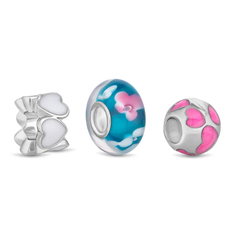 Diamond Style London - Charm Bracelet with Turquoise Charms (Item code: Charmbraturq)