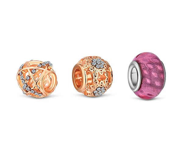 Diamond Style London - Charm Bracelet in Rose Gold (Item code: Charmbrarose)