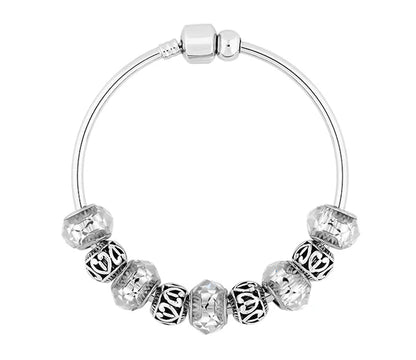 Diamond Style London - Charm Bracelet on Solid Bangle (Item code: Charmbras)