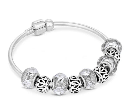 Diamond Style London - Charm Bracelet on Solid Bangle (Item code: Charmbras)