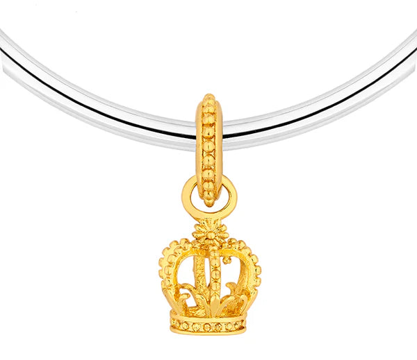 Diamond Style London - Charm Bracelet with Mixed Metal Charms on Solid Ba (Item code: Charmbrasmxdmtl)