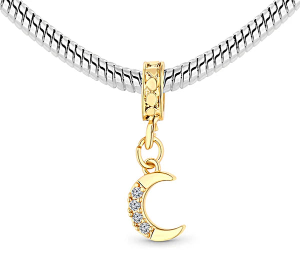 Diamond Style London - Charm Bracelet star in rhodium plating (Item code: Charmbrastar)