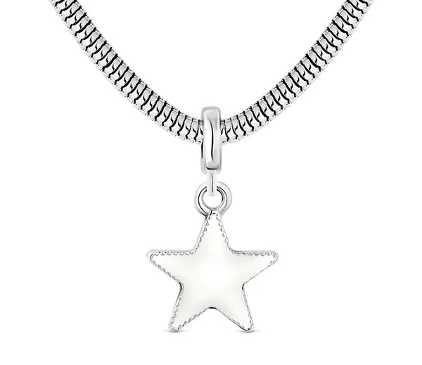 Diamond Style London - Charm Bracelet with White Beads (Item code: Charmbrawhite)