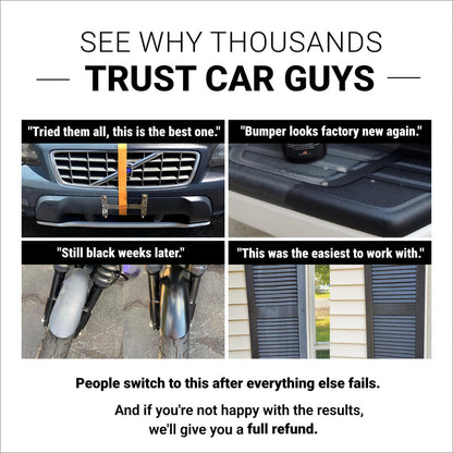 CAR GUYS Plastic Restorer | Bring Plastic, Rubber, and Vinyl Back to Life! | User Friendly Trim Restorer | Safe Auto Detailing Supplies | 8 Oz Kit with Foam Applicator