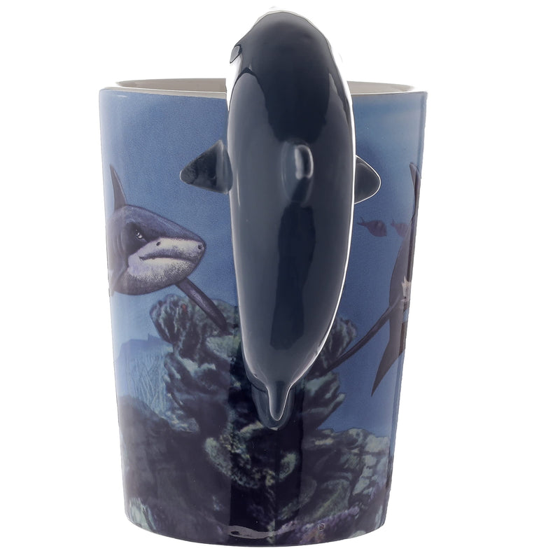 Puckator Lisa Parker Shark Ceramic Shaped Handle Tea Coffee Mug - Funny Home Accessories - Cute Gifts for Girlfriend - Large Mugs for Men Women Hot Drinks - Cups Presents - Secret Santa Gift Cup Set
