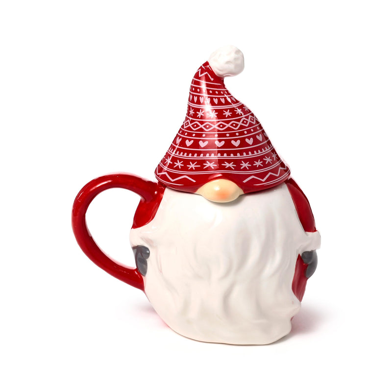 Puckator Scandi Christmas Gonk Ceramic Lidded Animal Mug - Funny Home Accessories - Cute Gifts for Girlfriend - Large Mugs for Men Women Hot Drinks - Cups Presents - Secret Santa Gift Cup Set