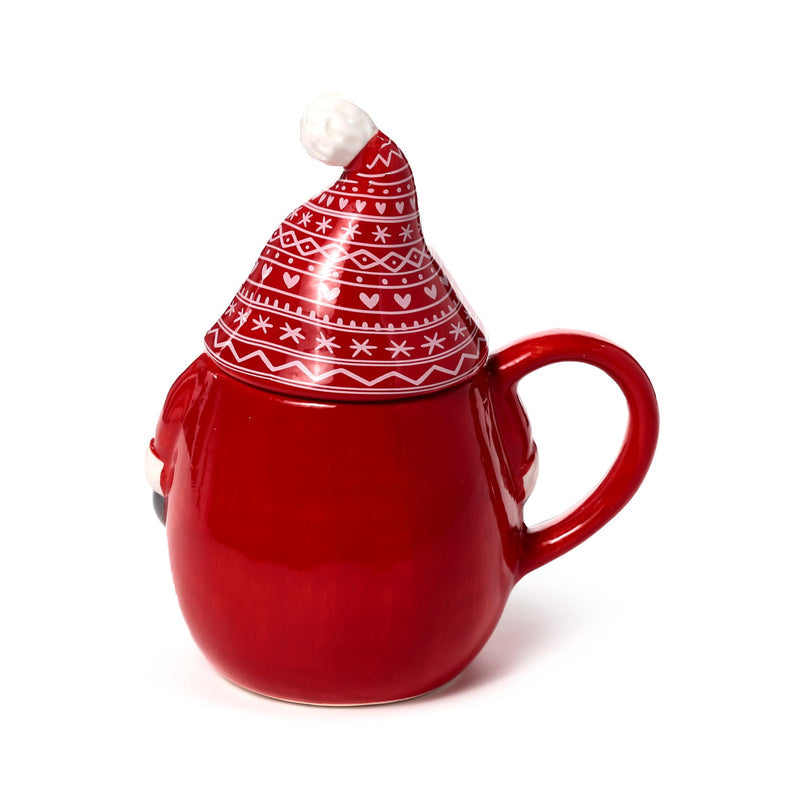Puckator Scandi Christmas Gonk Ceramic Lidded Animal Mug - Funny Home Accessories - Cute Gifts for Girlfriend - Large Mugs for Men Women Hot Drinks - Cups Presents - Secret Santa Gift Cup Set