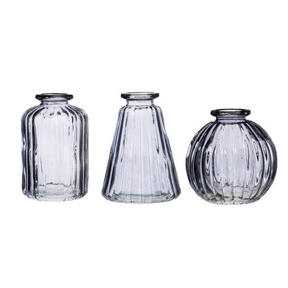 Sass & Belle Grey Glass Bud Vases - Set of 3