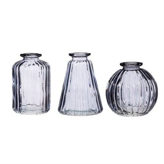 Sass & Belle Grey Glass Bud Vases - Set of 3