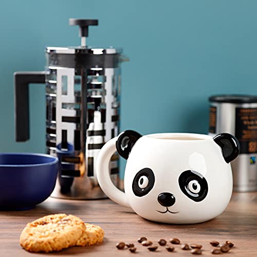 Puckator Adoramals Panda Head Ceramic Shaped Tea Coffee Mug - Funny Home Accessories - Cute Gifts for Girlfriend - Large Mugs for Men Women Hot Drinks - Cute Cups Presents - Secret Santa Gift Cup Set