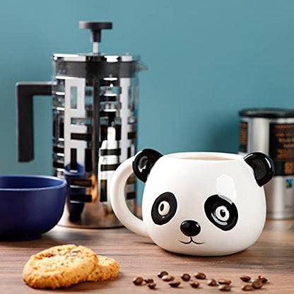 Puckator Adoramals Panda Head Ceramic Shaped Tea Coffee Mug - Funny Home Accessories - Cute Gifts for Girlfriend - Large Mugs for Men Women Hot Drinks - Cute Cups Presents - Secret Santa Gift Cup Set