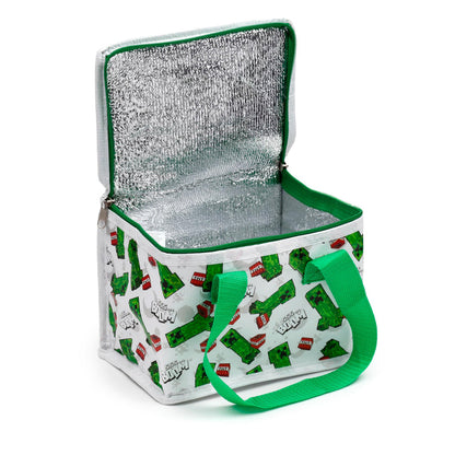 Puckator RPET Cool Bag Lunch Bag Minecraft Creeper & TNT - Made from Recycled Plastic Bottle - Insulated Lunch Bag for Women Men Children - Lunch Box Bag for Work & School - Beach Picnic Accessories