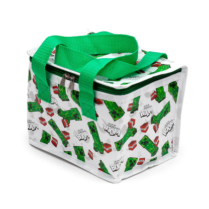 Puckator RPET Cool Bag Lunch Bag Minecraft Creeper & TNT - Made from Recycled Plastic Bottle - Insulated Lunch Bag for Women Men Children - Lunch Box Bag for Work & School - Beach Picnic Accessories
