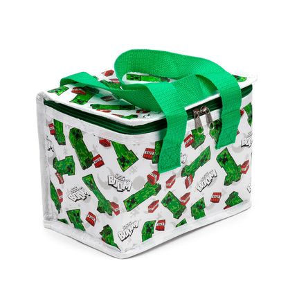 Puckator RPET Cool Bag Lunch Bag Minecraft Creeper & TNT - Made from Recycled Plastic Bottle - Insulated Lunch Bag for Women Men Children - Lunch Box Bag for Work & School - Beach Picnic Accessories