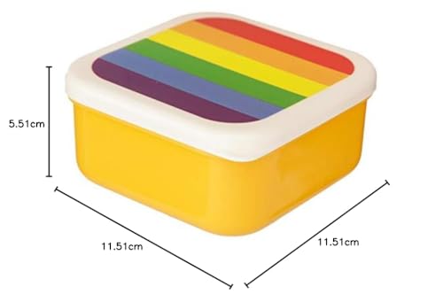 Puckator Somewhere Rainbow Reusable Lidded Snack Pot Lunch Box Set of 3, BPA Free PVC, Work School Travel Home, Large 5.5x11.5x11.5cm Medium 4.5x10x19cm Small 4x8.5x8.5cm