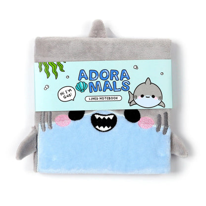 Puckator Adoramals Shark Plush Fluffies Notebook - School Teacher Student Homework Study Planner Notepad - Collage University Essentials Journals Planners - Jotter Uni Gifts Stationery Supplies