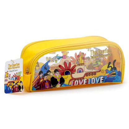 Puckator The Beatles Yellow Submarine Clear Window Pencil Case - School Equipment Stuff - Pencil Cases - Large Capacity Preppy Pencil Case - Zipper Pouch - Office Essentials - Pencils Case Cute
