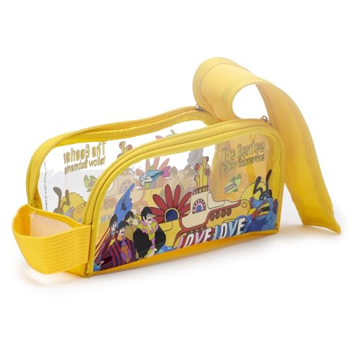 Puckator The Beatles Yellow Submarine Clear Window Pencil Case - School Equipment Stuff - Pencil Cases - Large Capacity Preppy Pencil Case - Zipper Pouch - Office Essentials - Pencils Case Cute