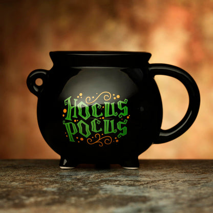 Puckator Hocus Pocus Black Cauldron Ceramic Shaped Tea Coffee Mug Funny Home Accessories Cute Gifts for Girlfriend Large Mugs for Men Women Hot Drinks Cupsresents Secret Santa Gift Cup Set