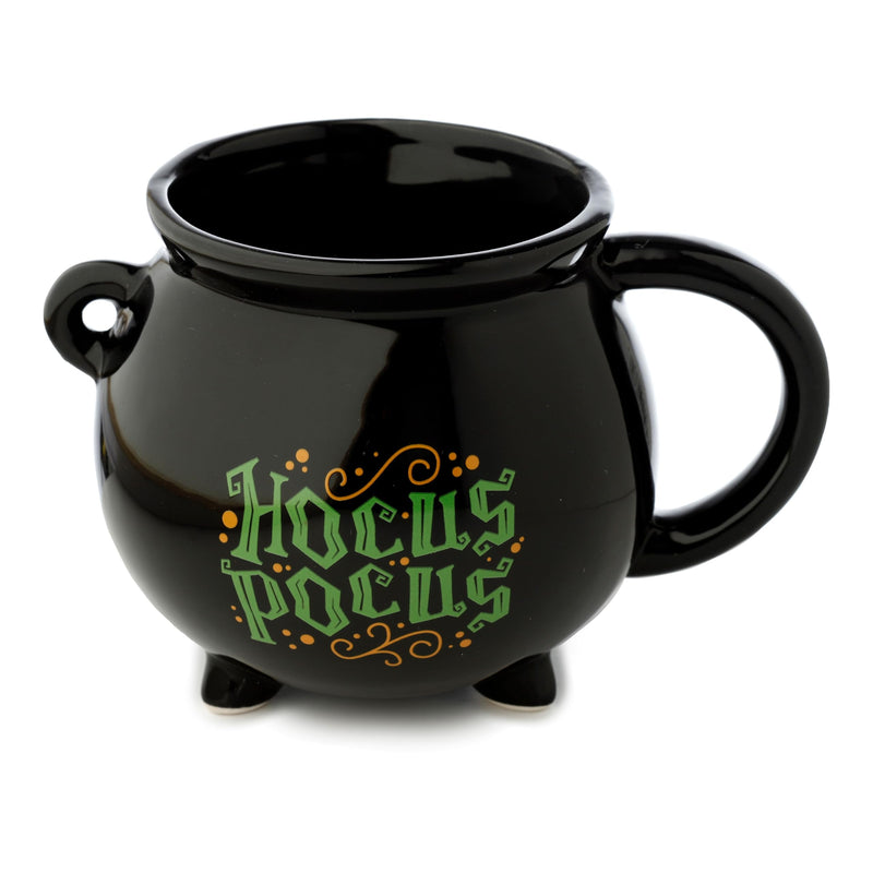 Puckator Hocus Pocus Black Cauldron Ceramic Shaped Tea Coffee Mug Funny Home Accessories Cute Gifts for Girlfriend Large Mugs for Men Women Hot Drinks Cupsresents Secret Santa Gift Cup Set
