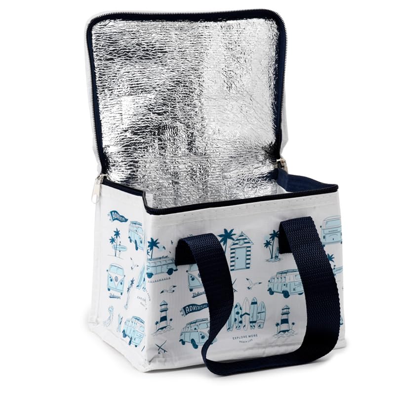 Puckator Cool Lunch Bag VW Volkswagen T1 Explore More Design Made Out Of Rec' Plastic Bottles - Insulated Lunch Bag for Women Men Children - Lunch Box Bag For Work & School - Beach Picnic Accessories