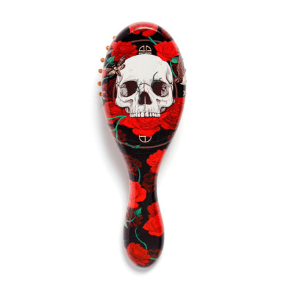 Puckator Skulls and Roses 100% Bamboo Hair Brush - Hair Care Beauty Hairbrush - Detangler Edge Brush For Kids Ladies Wavy Thick Hair Styling Products Haircare - Hedgehog Brush