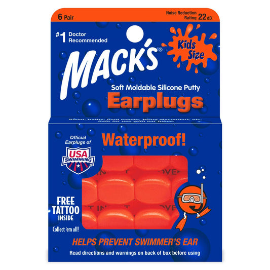 Macks Kids PillowSoft Earplugs 6 Pair Pack - Orange