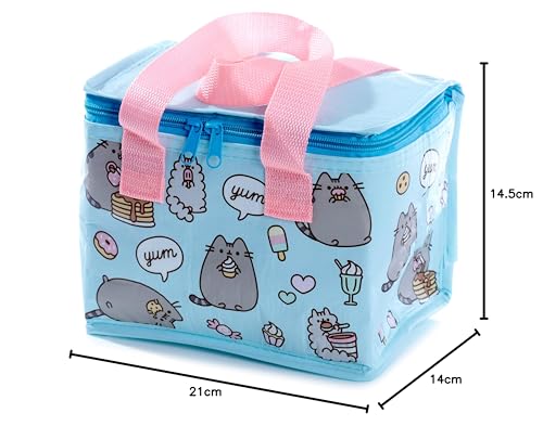 Puckator Woven Cool and Lunch Bag with Pusheen Design - Insulated Lunch Bag for Women Men Children - Lunch Box Bag for Work & School - Beach and Picnic Accessories - Childrens Lunch Box - Cool Bags