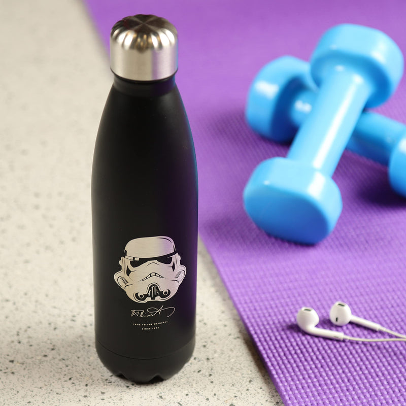 Puckator The Original Stormtrooper - Stainless Steel Water Bottle - Cold for 24h and Hot for 12h - Metal Water Bottles with Stormtrooper Design - Double Walled Modern Thermos Flask - Bpa Free -500 ml