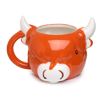 Puckator Highland Coo Cow Head Ceramic Shaped Tea Coffee Mug - Funny Home Accessories - Cute Gifts for Girlfriend - Large Mugs for Men Women Hot Drinks Cute Cups Presents Secret Santa Gift Cup Set