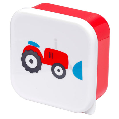 Puckator Little Tractors Set of 3 Lunch Box Snack Pots M/L/XL - Lunchbox with Multi Compartments - Small Food Containers - for Adults and Kids - Girls Boys Lunchbox - Snack Storage
