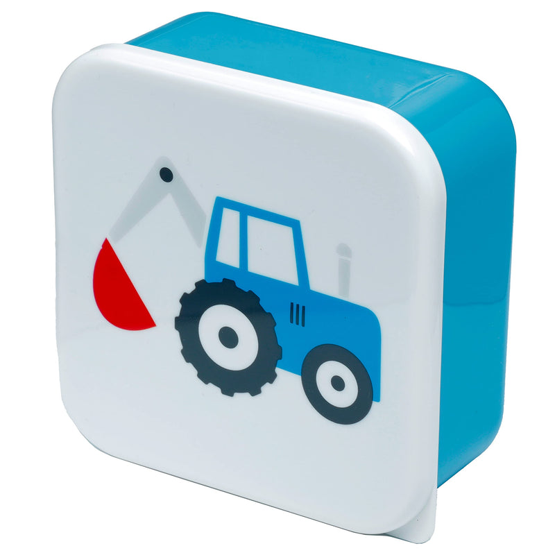 Puckator Little Tractors Set of 3 Lunch Box Snack Pots M/L/XL - Lunchbox with Multi Compartments - Small Food Containers - for Adults and Kids - Girls Boys Lunchbox - Snack Storage