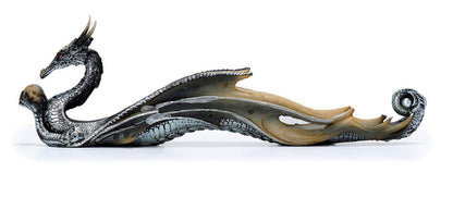 Puckator Shimmering Dragon Incense Holder - Zen Meditation Gifts - Incense Holders For Sticks - Spiritual Gifts - Incense Burner - Dragon Gifts For Men And Women - Fantasy Ashcatcher - Resin